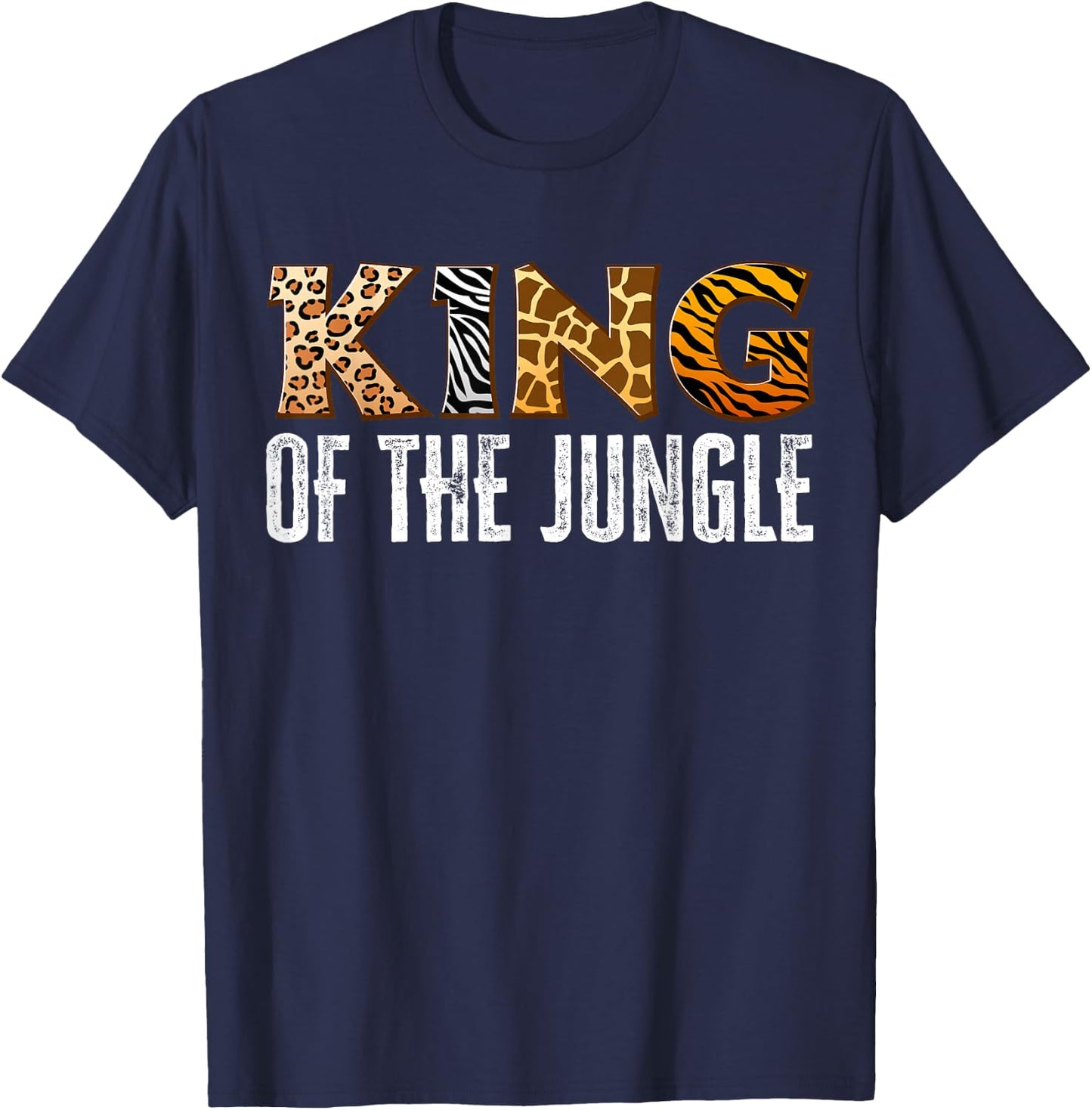 King of The Jungle Zoo Safari Squad Family Birthday Party T-Shirt - T-Shirt | Navy