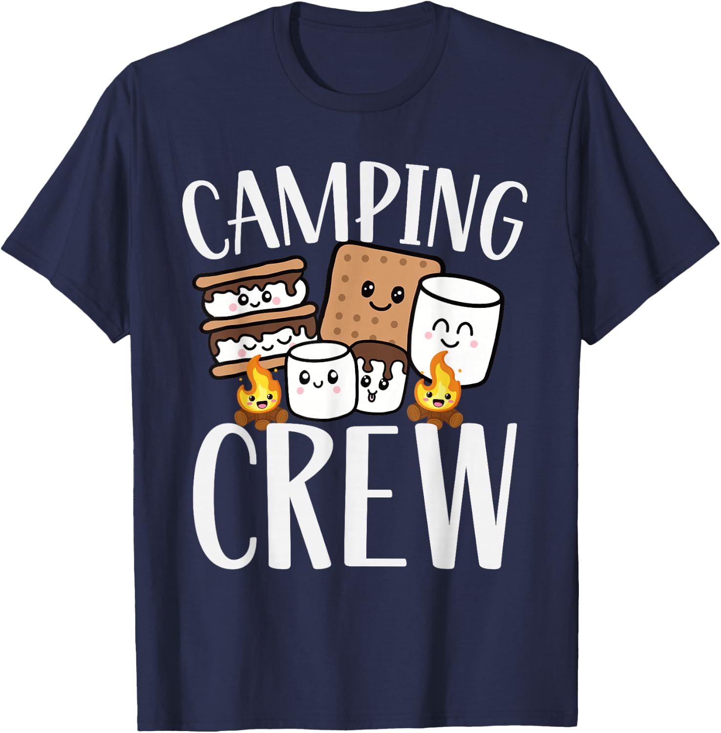 Camping Crew Smore Campfire Group Squad Team Kids Men Women T-Shirt - T-Shirt | Navy