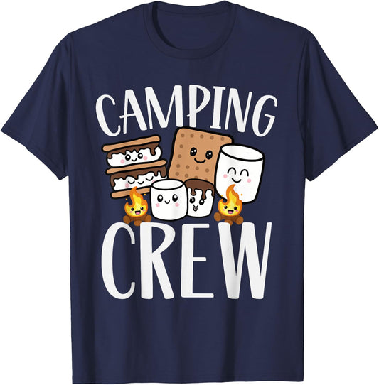 Camping Crew Smore Campfire Group Squad Team Kids Men Women T-Shirt - T-Shirt | Navy