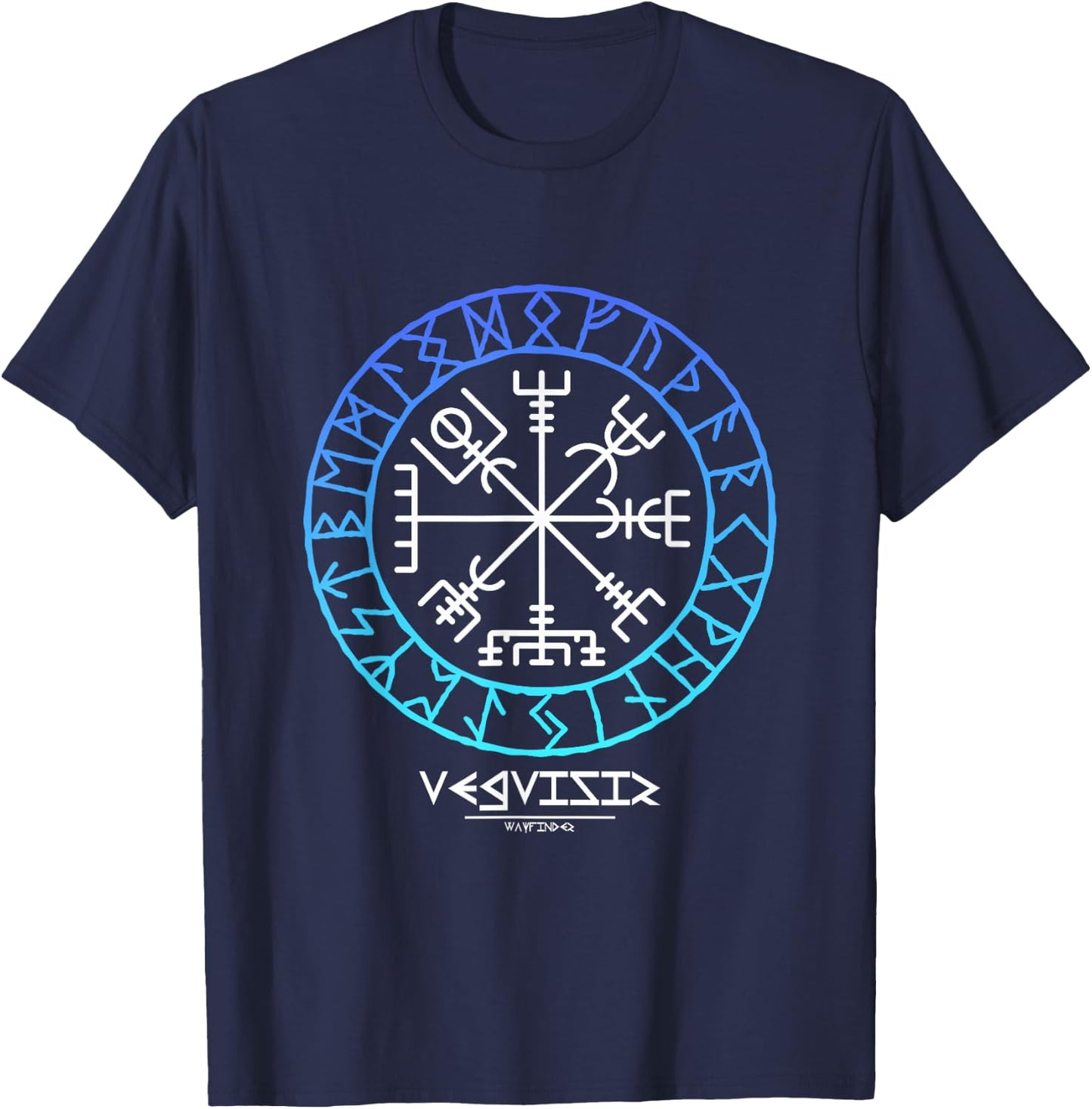 Viking symbol VEGVISIR Nordic symbol Celtic rune T-Shirt - T-Shirt | Navy