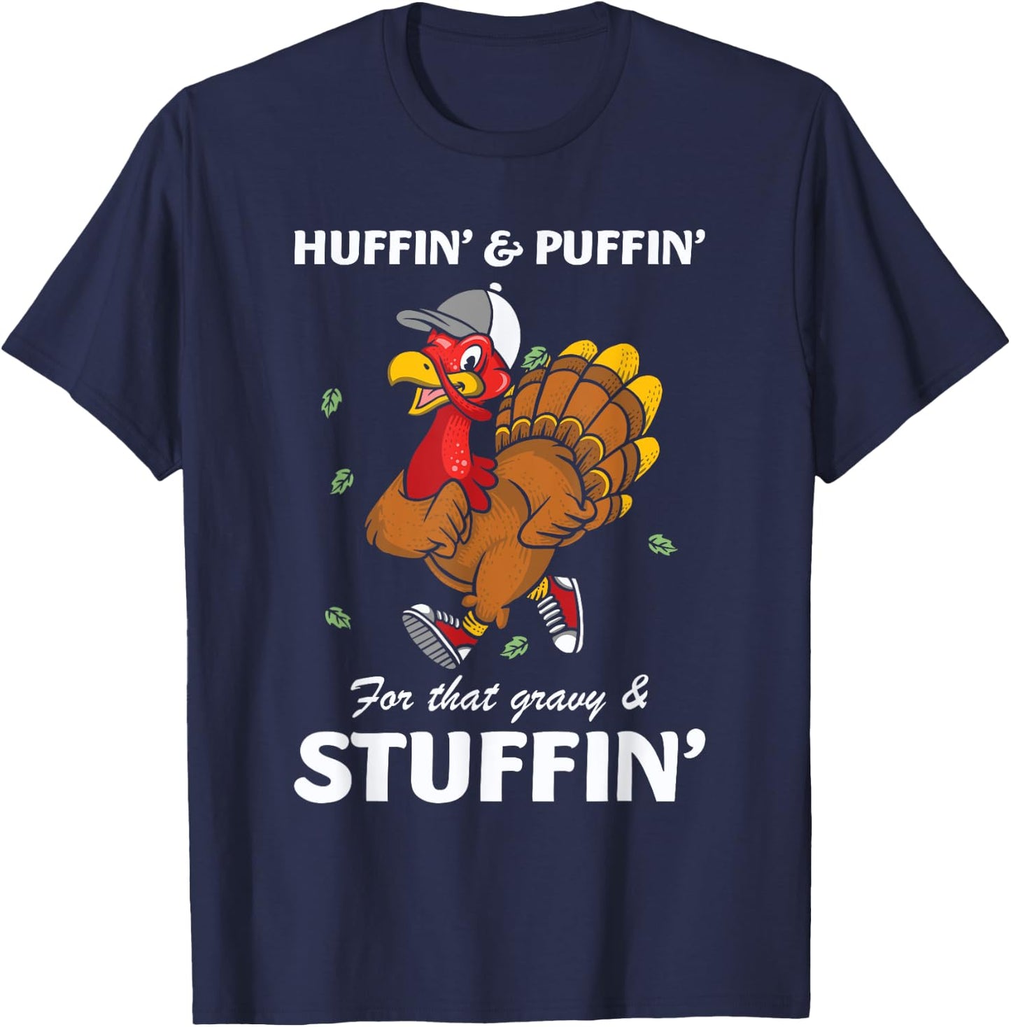 Marathon Running Turkey Trot Funny Thanksgiving Team T-Shirt - T-Shirt | Navy