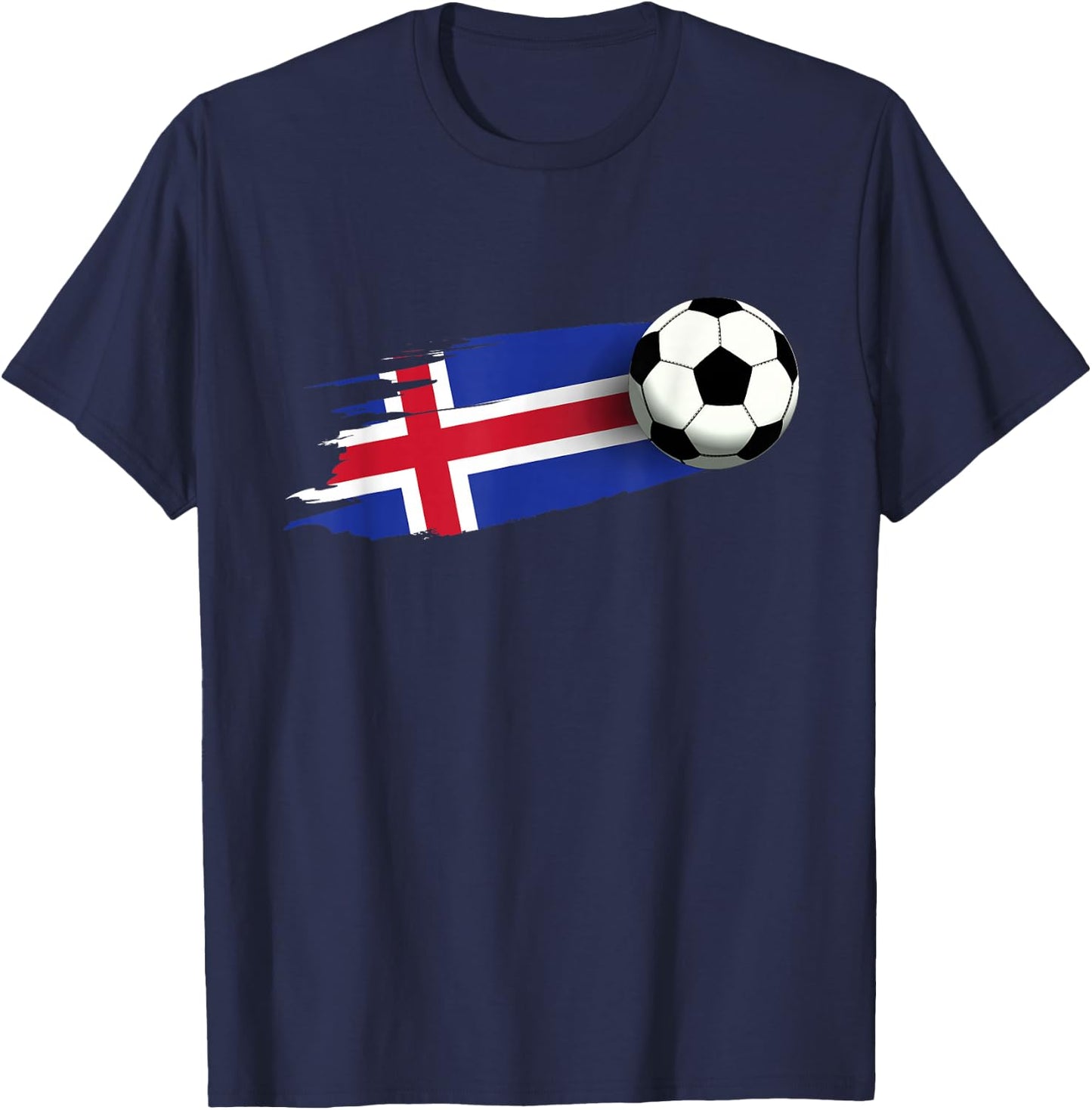Iceland Flag Jersey Icelandic Soccer Team Icelandic T-Shirt - T-Shirt | Navy