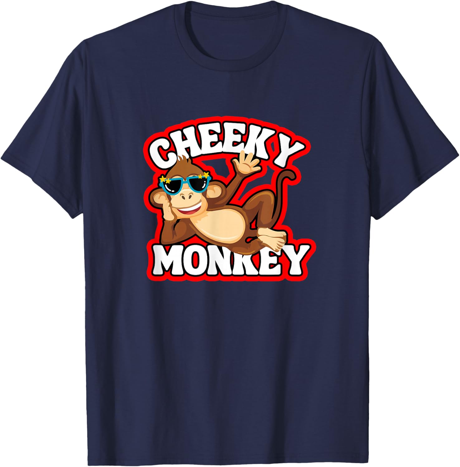 Cheeky Monkey Funny Monkeys Monkies Kids Boys Girls T-Shirt - T-Shirt | Navy