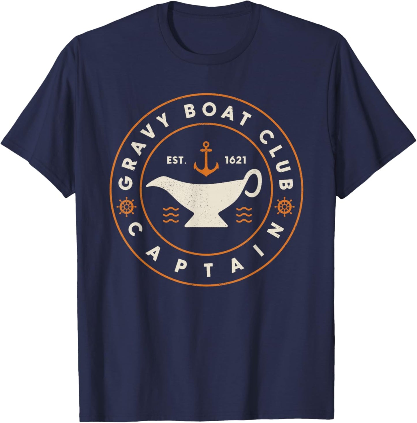 Funny Gravy Boat Captain Thanksgiving T-Shirt - T-Shirt | Navy