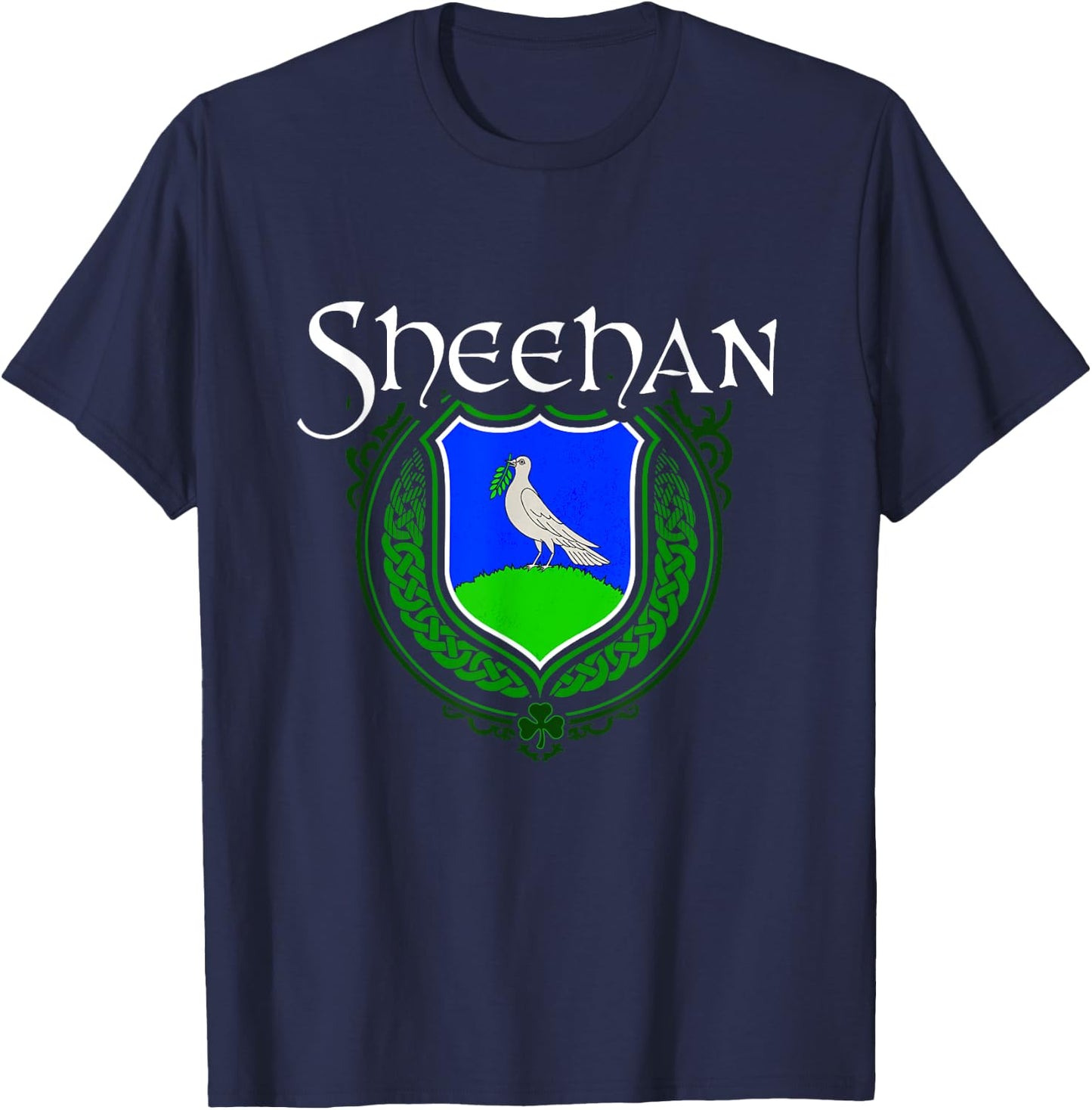 Sheehan Surname Irish Clan Tartan Badge Ireland T-Shirt - T-Shirt | Navy