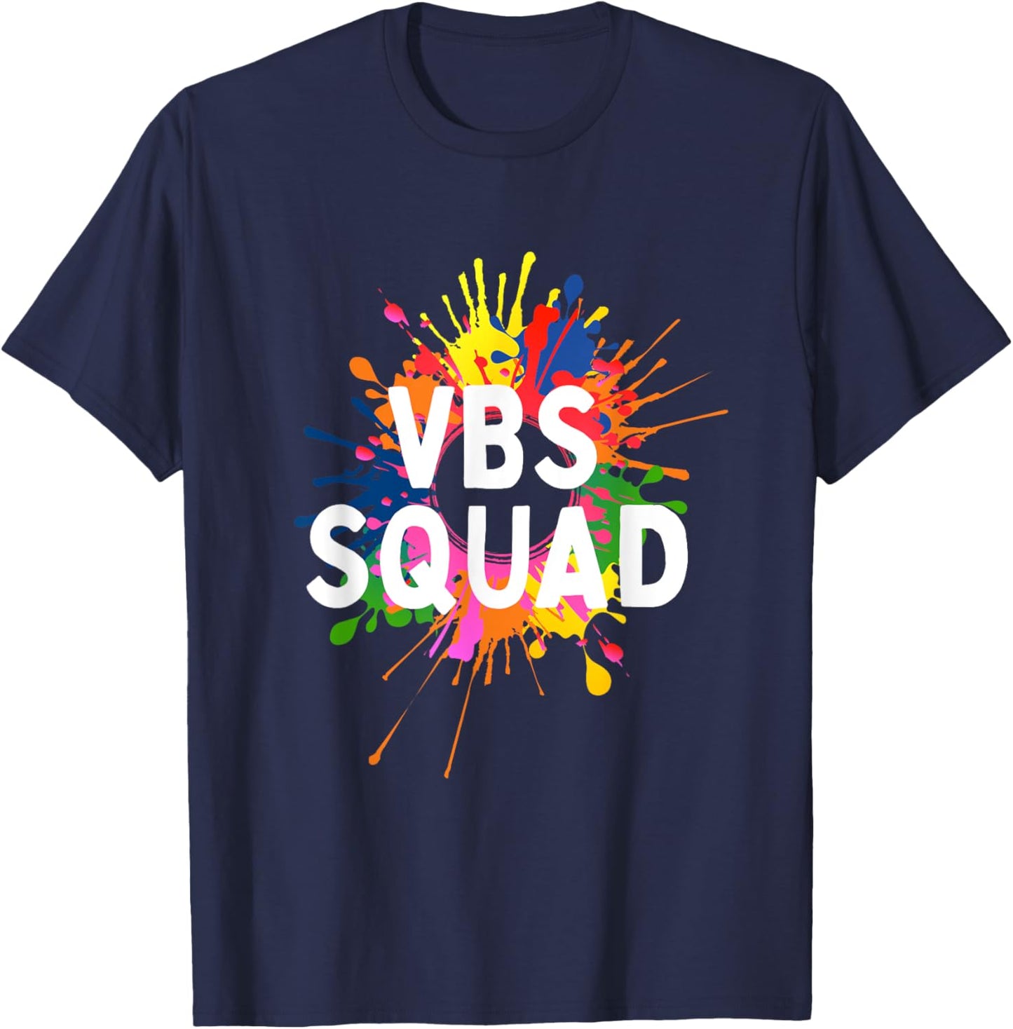 I Love VBS 2025 Squad Vacation Bible School Paint Splatter T-Shirt - T-Shirt | Navy