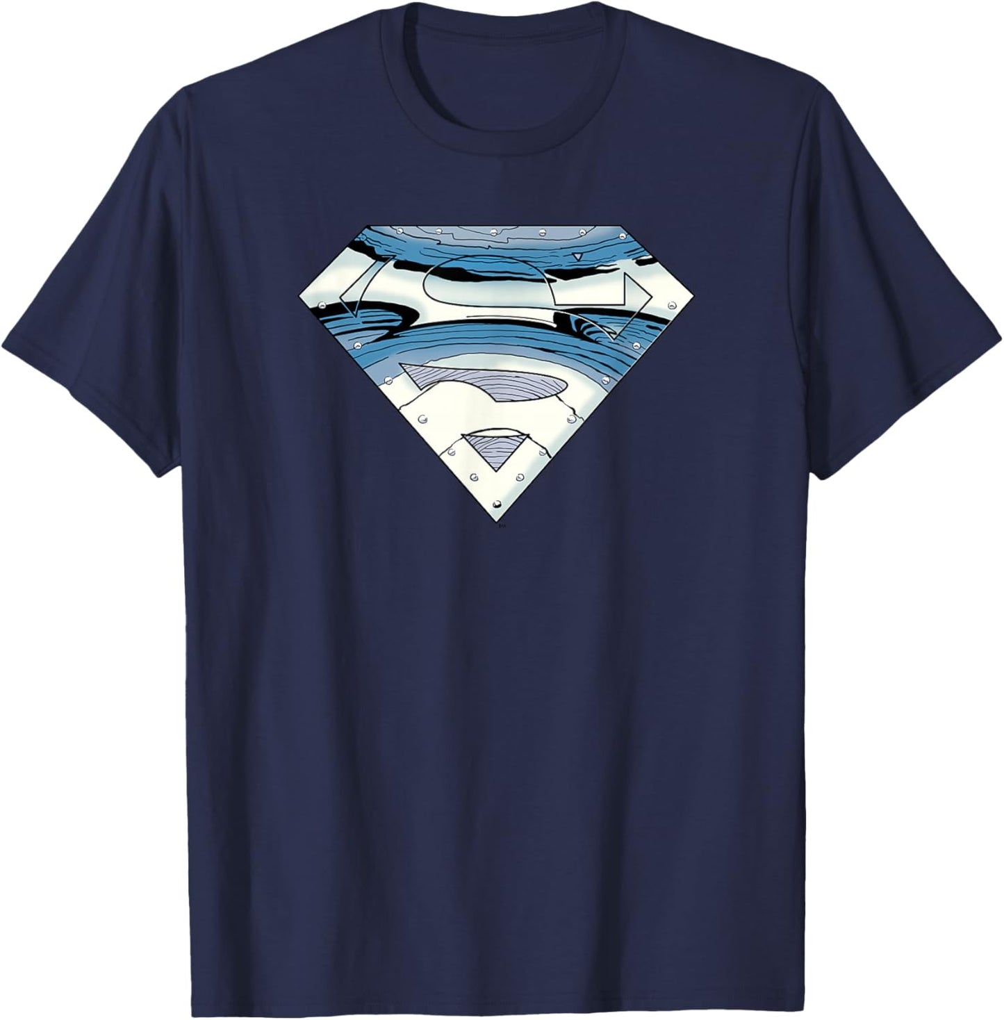 DC Comics Superman Steel Comic Style Iconic Logo T-Shirt - T-Shirt | Navy