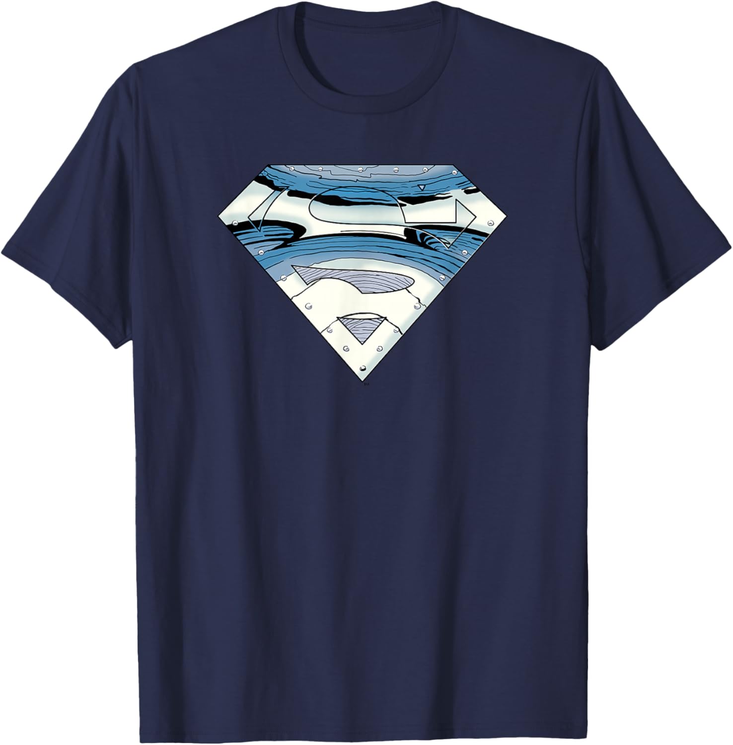 DC Comics Superman Steel Comic Style Iconic Logo T-Shirt - T-Shirt | Navy