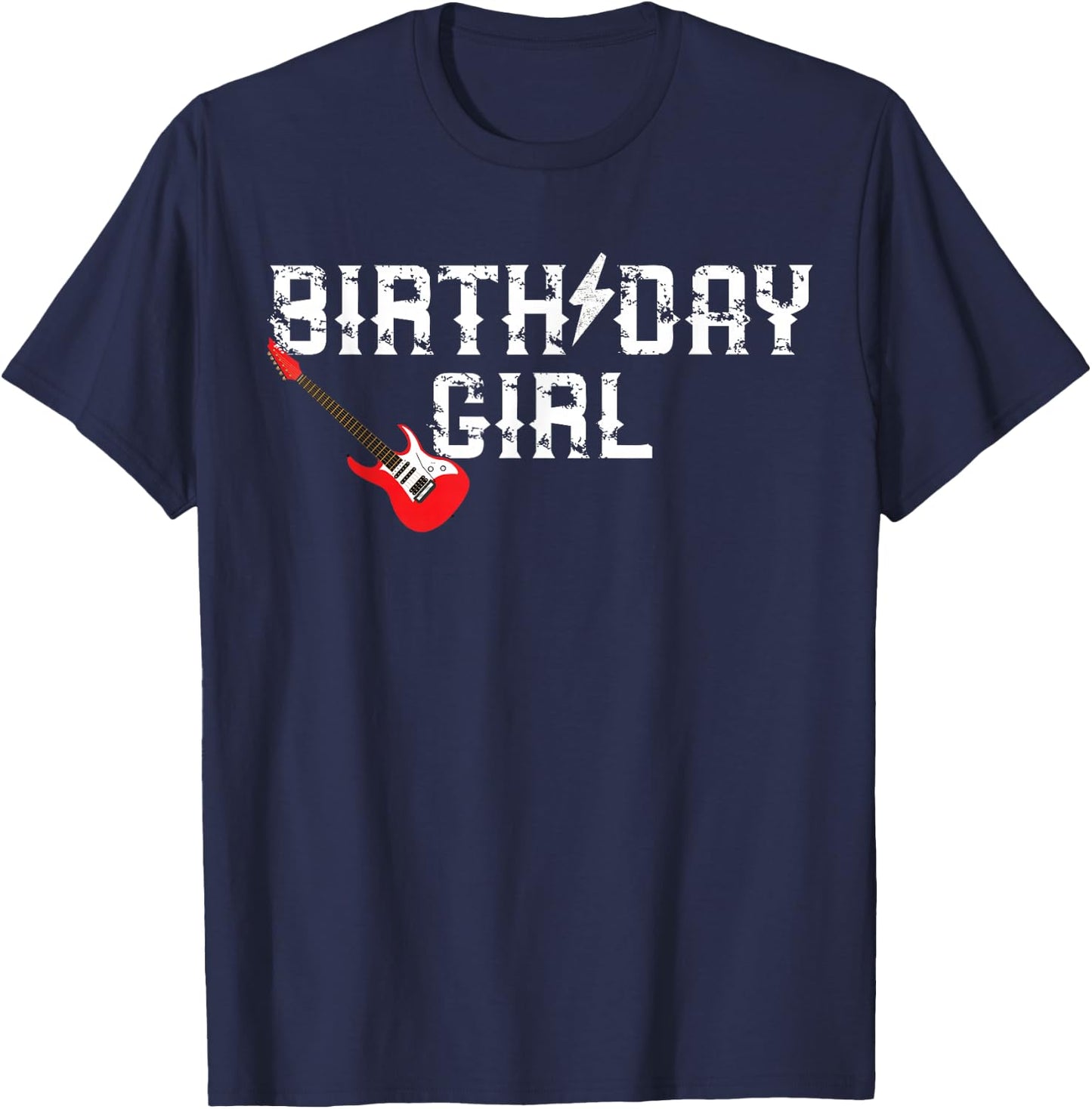 Rockin One Birthday Girl Family Matching Rock Guitar T-Shirt - T-Shirt | Navy