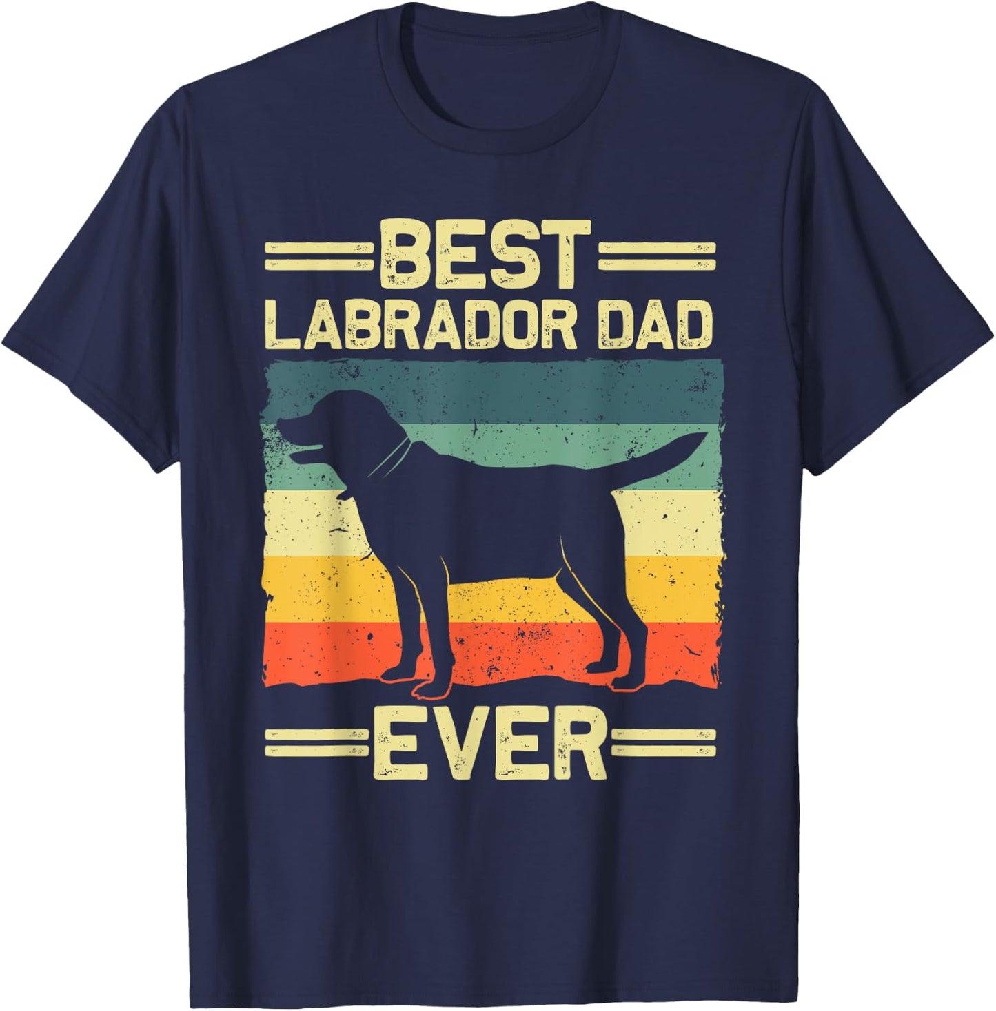 Labrador Dad Black Lab Yellow Labrador Retriever T-Shirt - T-Shirt | Navy