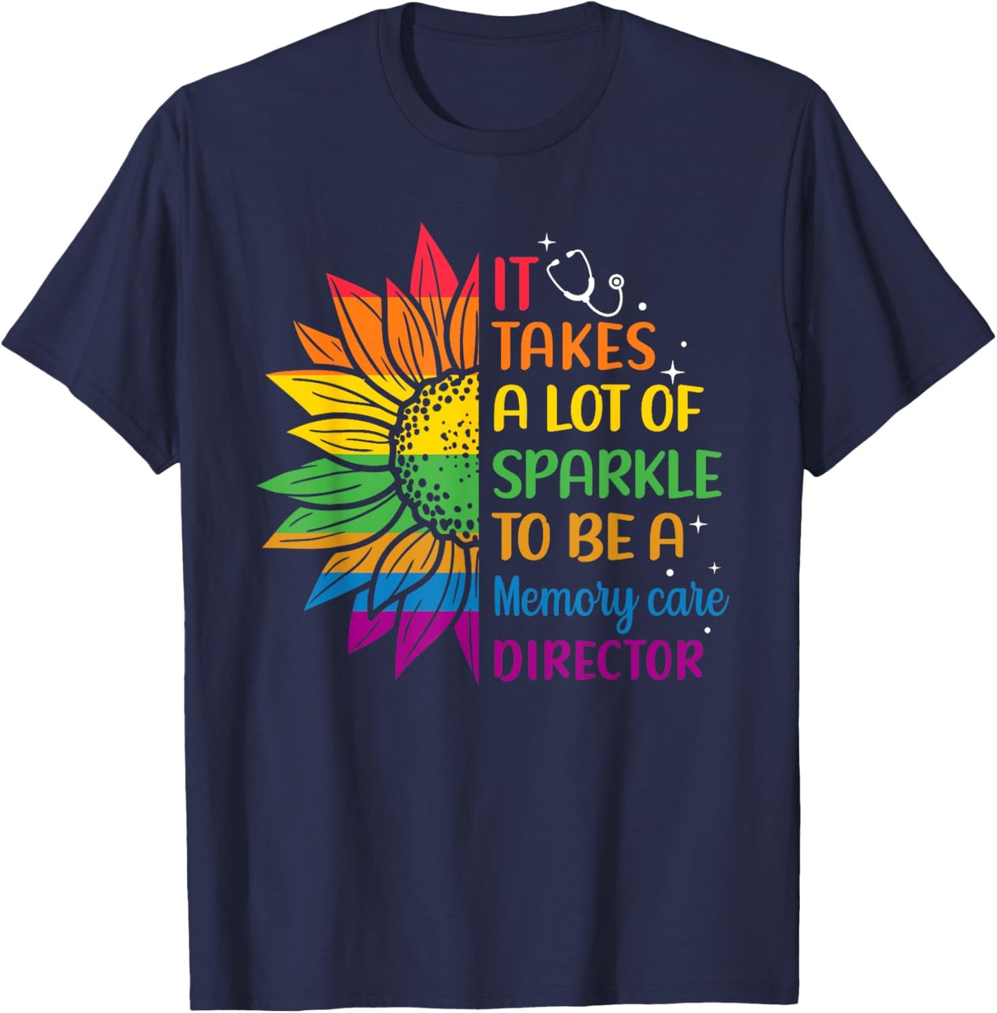 Memory Care Director Senior Nurse Worker T-Shirt - T-Shirt | Navy