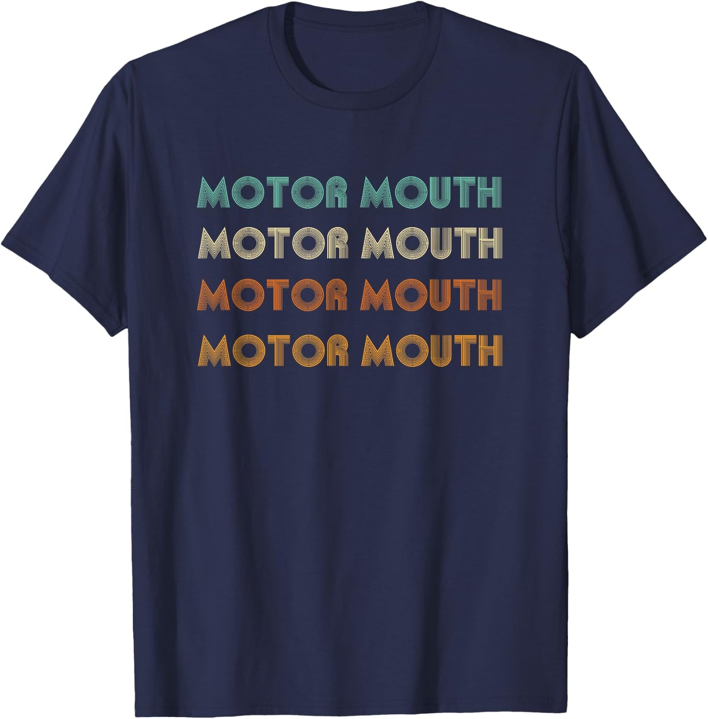 Motor Mouth, word art design, Vintage, retro style T-Shirt - T-Shirt | Navy