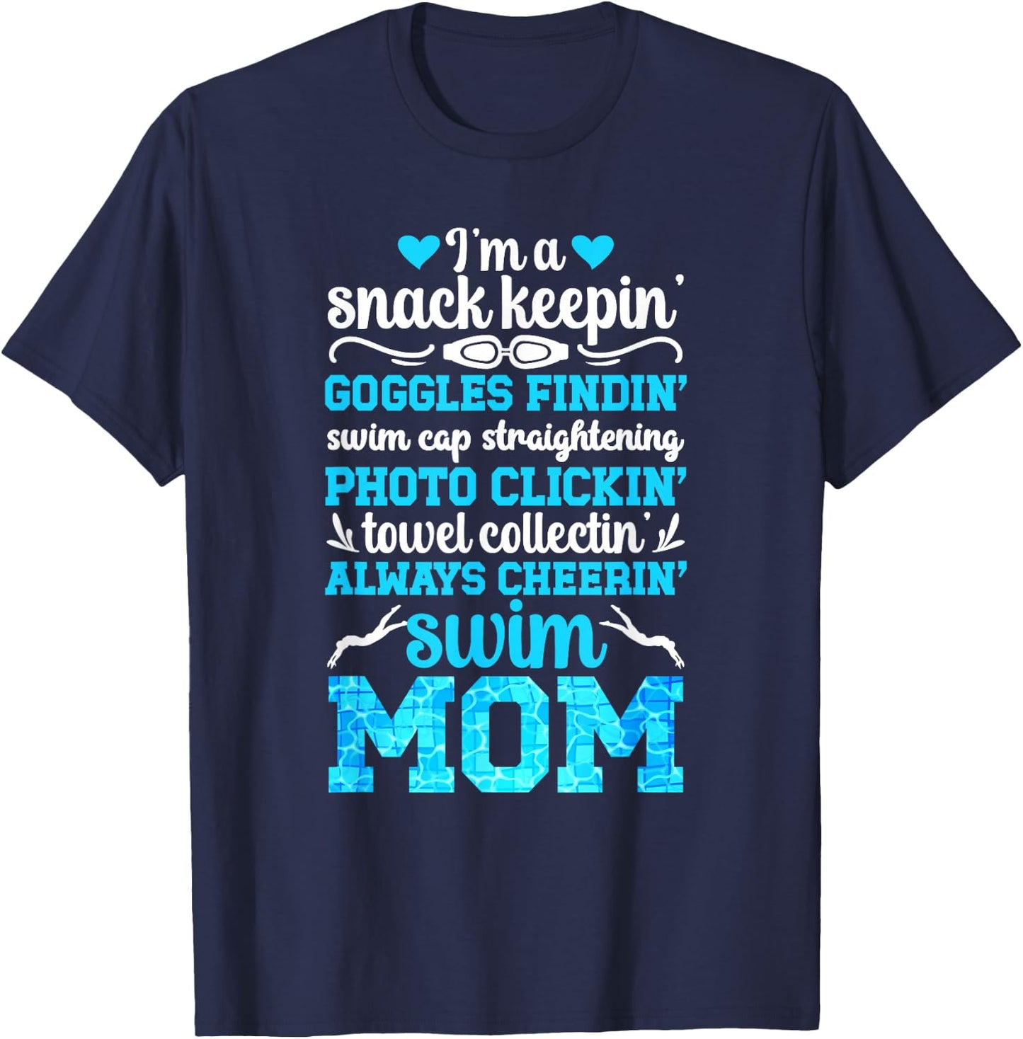 I'm A Swim Mom of A Swimmer Mom Swimming Mother Swim Mama T-Shirt - T-Shirt | Navy