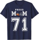 Custom Proud Football Mom Number 71 Personalized T-Shirt - T-Shirt | Navy