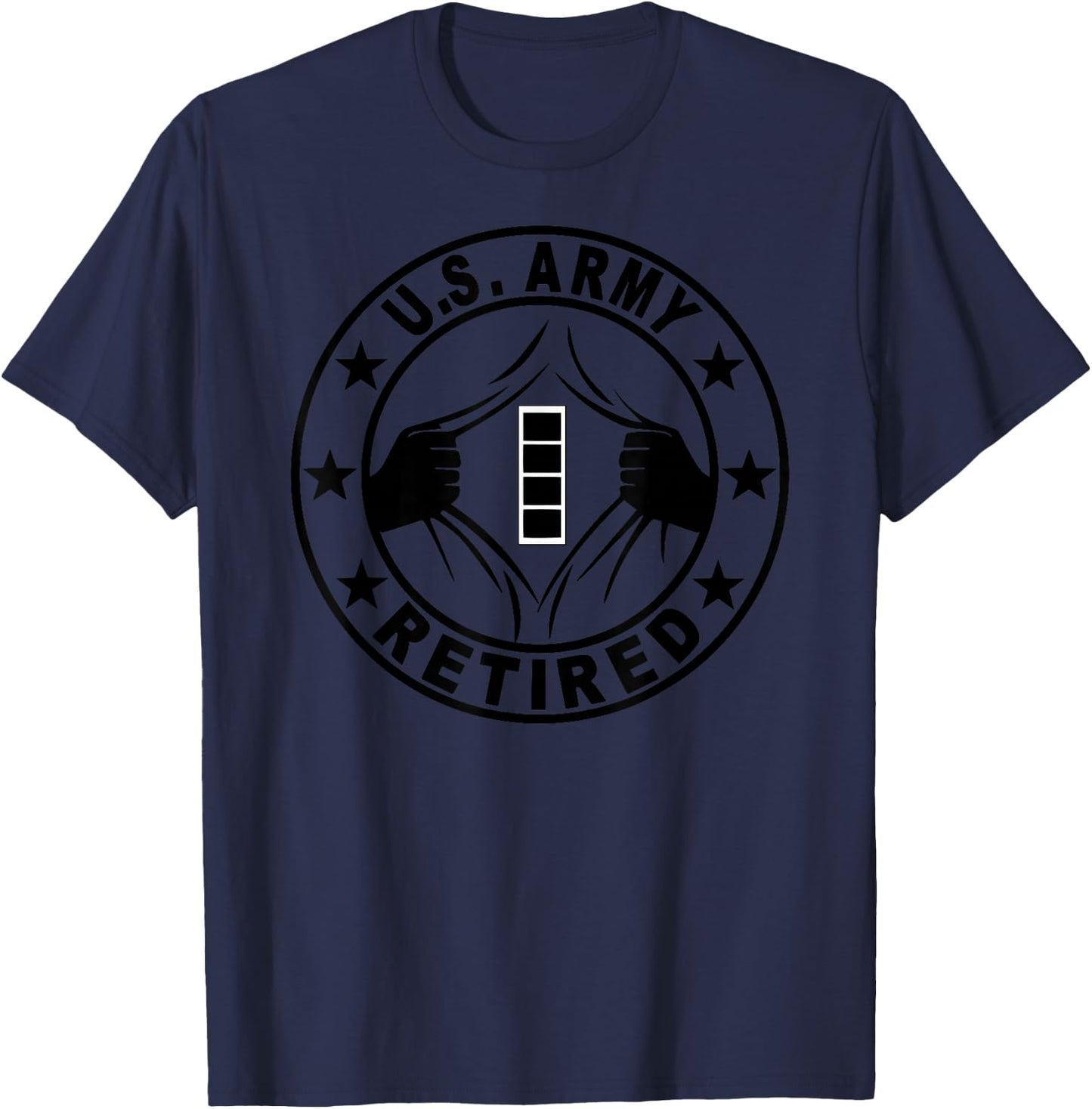 US Army Rank Chief Warrant Officer 4 (W-4) CW4 Retired T-Shirt - T-Shirt | Navy