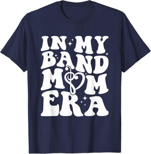in My Band Mom Era Retro Groovy Funny T-Shirt - T-Shirt | Navy