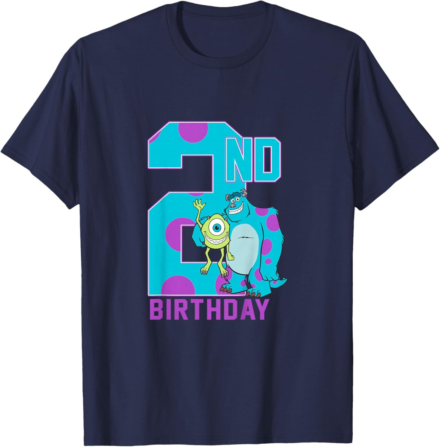 Kids Disney Pixar Monsters University Mike & Sully 2nd Birthday T-Shirt - T-Shirt | Navy
