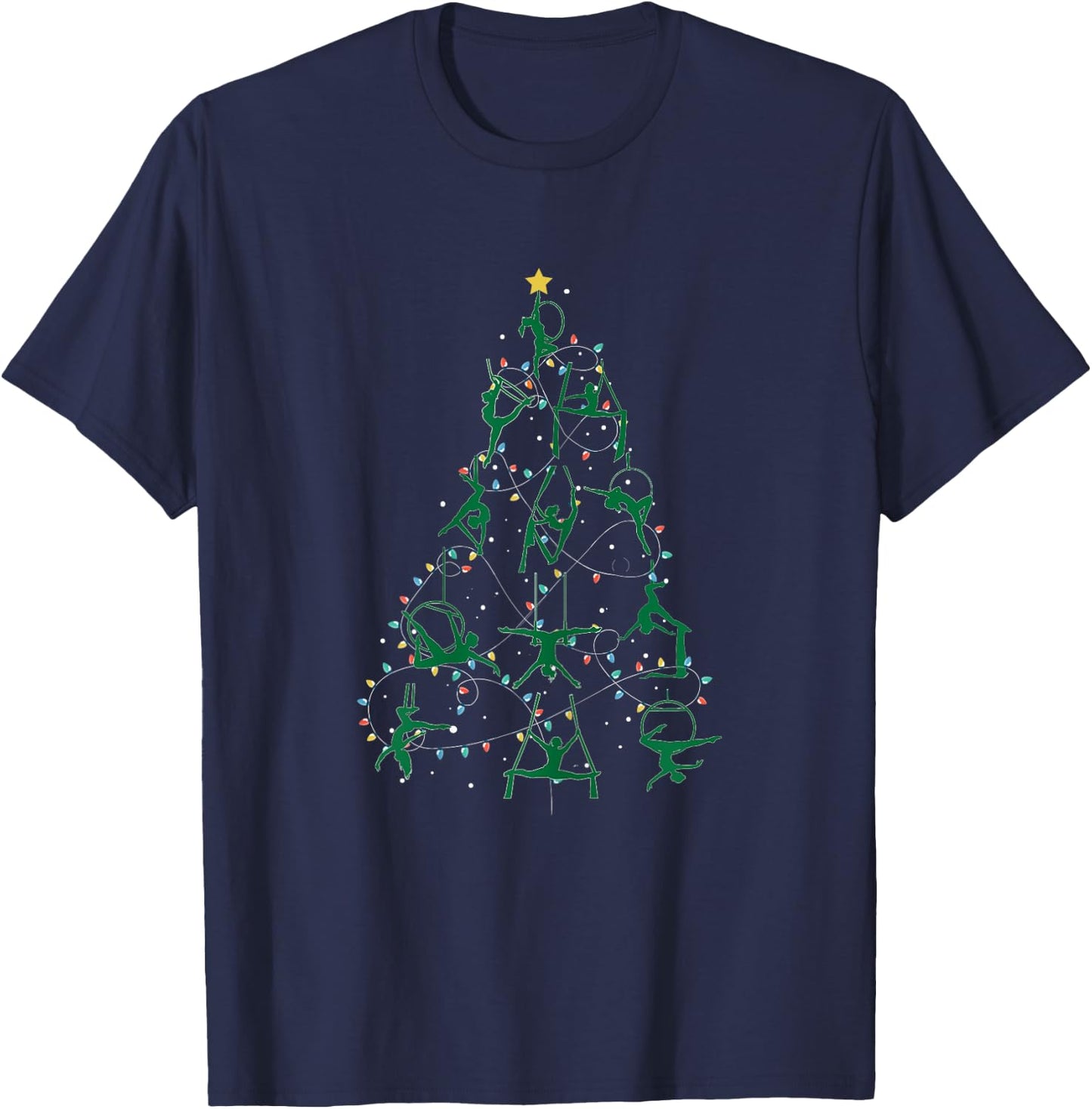 Holiday Christmas Aerial Tree T-Shirt - T-Shirt | Navy