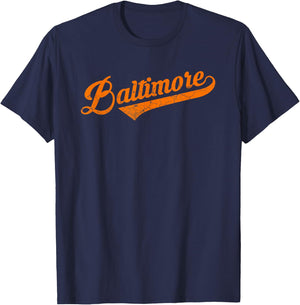 Vintage Baltimore Orange retro Fan T-Shirt - T-Shirt | Navy