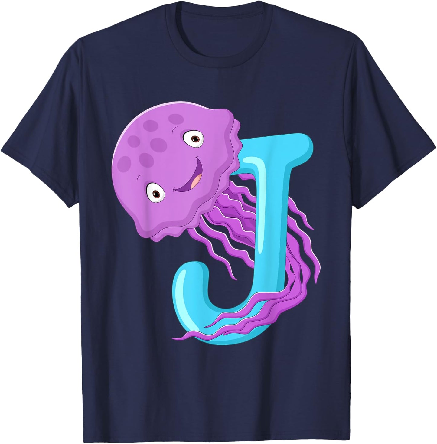 J Is For Jellyfish Sea Creatures Jellyfish T-Shirt - T-Shirt | Navy