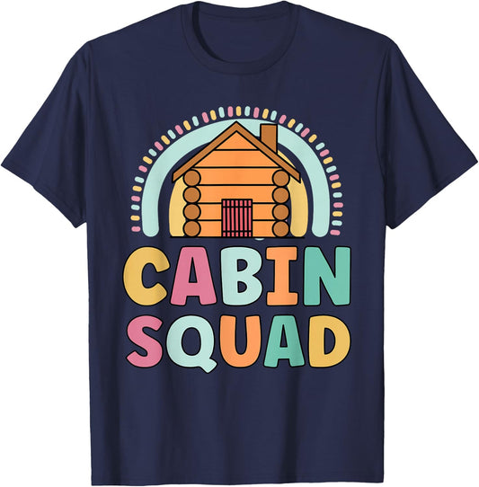 Cabin Squad Funny Matching For Girls Log Cabin Summer T-Shirt - T-Shirt | Navy