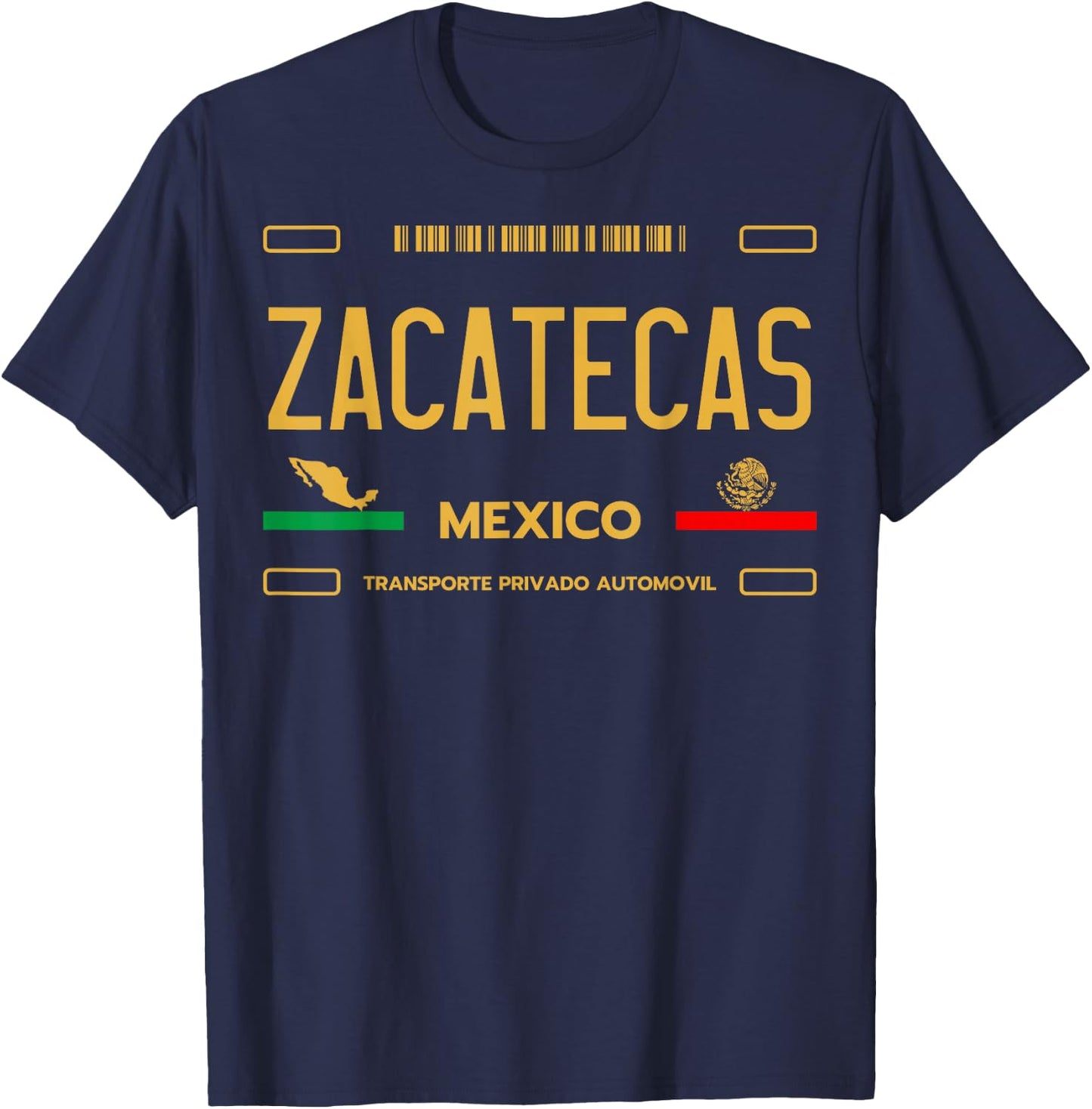 Zacatecas License Plate, Zacatecas Mexico, Zacatecas T-Shirt - T-Shirt | Navy