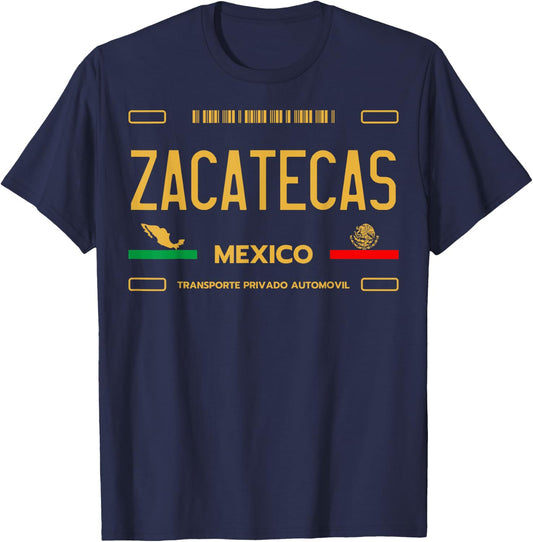 Zacatecas License Plate, Zacatecas Mexico, Zacatecas T-Shirt - T-Shirt | Navy