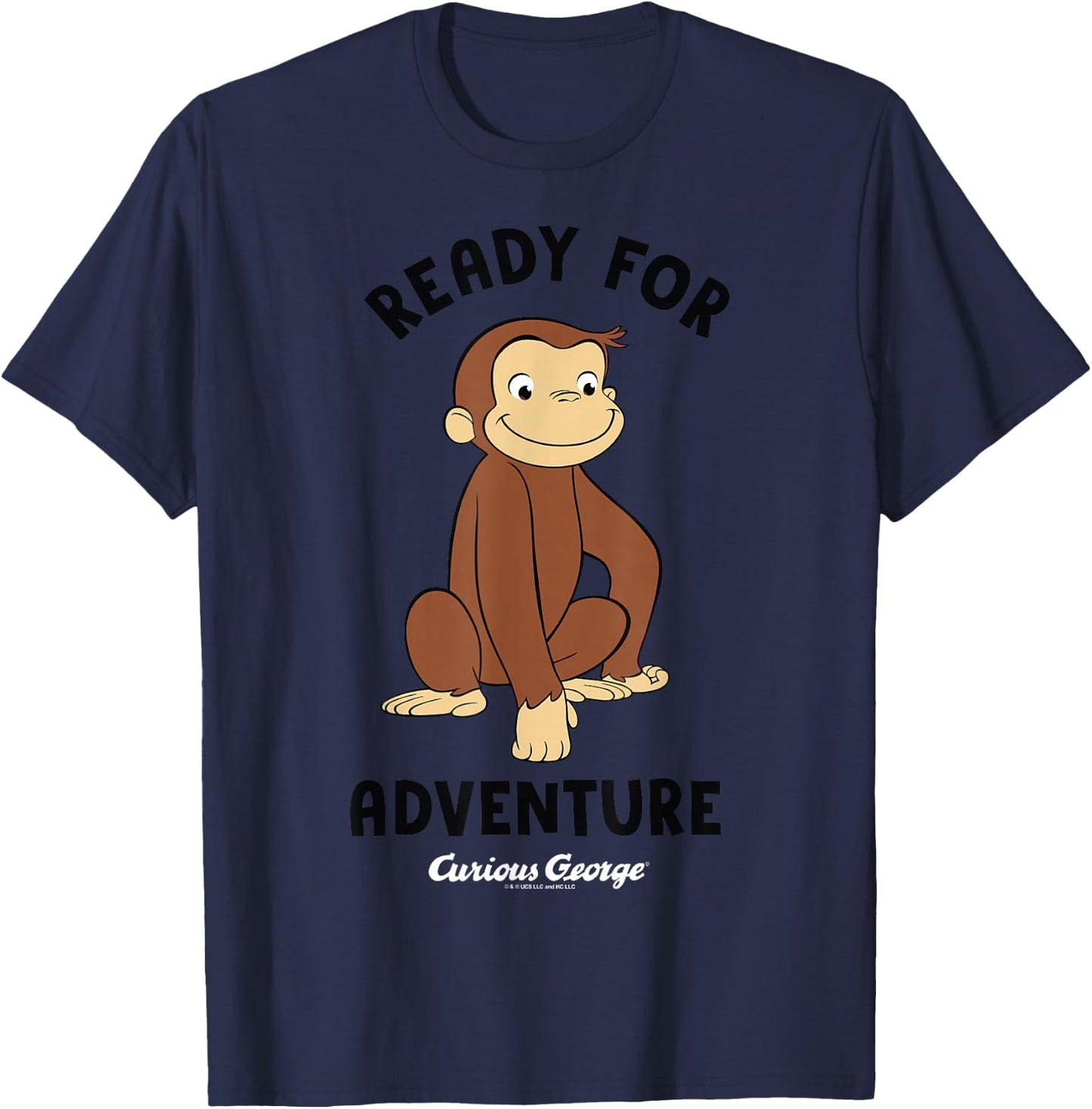 Curious George Ready for Adventure George Smiling T-Shirt - T-Shirt | Navy