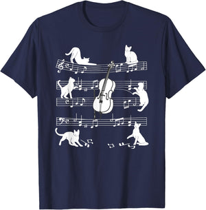 Cellist Cats for Cat loving Cello player T-Shirt - T-Shirt | Navy