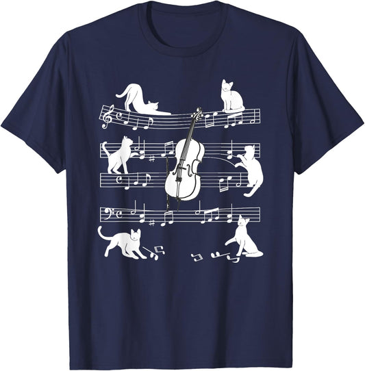 Cellist Cats for Cat loving Cello player T-Shirt - T-Shirt | Navy