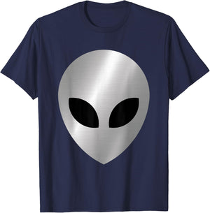 Alien Head T Shirt Colorful Alien Rave thanksgiving T-Shirt - T-Shirt | Navy