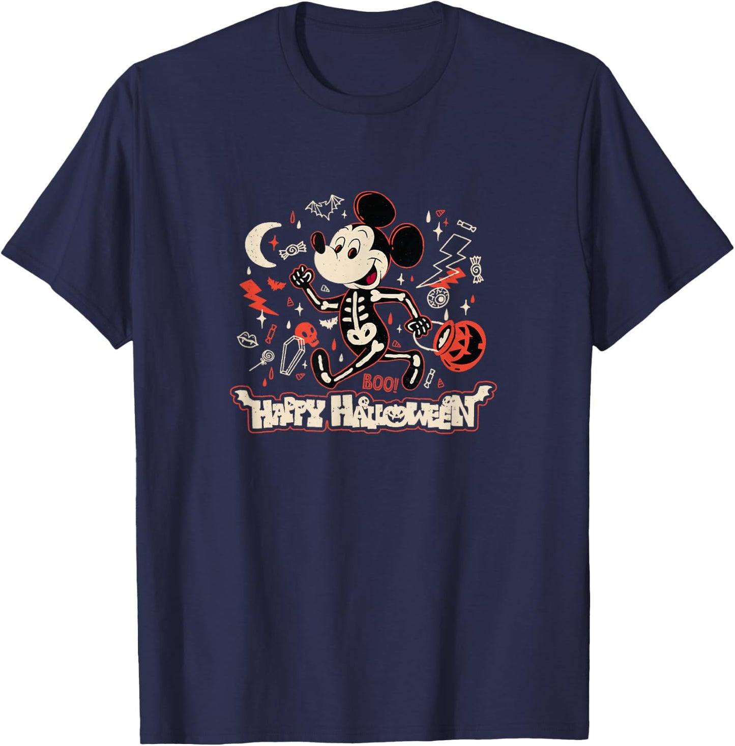 Disney Mickey and Friends Halloween Boo! Skeleton Costume T-Shirt - T-Shirt | Navy