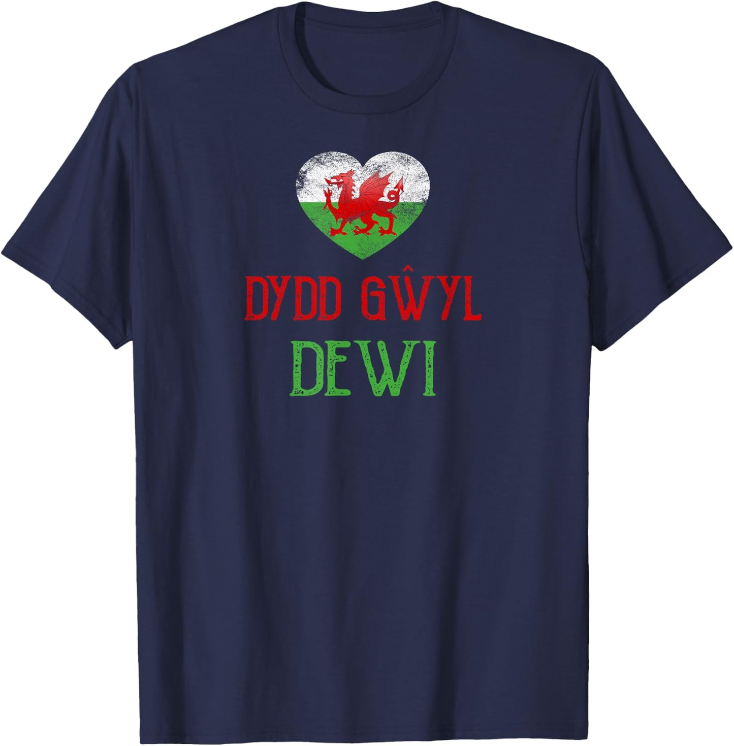 Dydd Gwyl Dewi St Davids Day Cymru Dragon Kids Top T-Shirt - T-Shirt | Navy