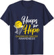 Hoops For Hope Basketball Player Childhood Cancer Awareness T-Shirt - T-Shirt | Navy