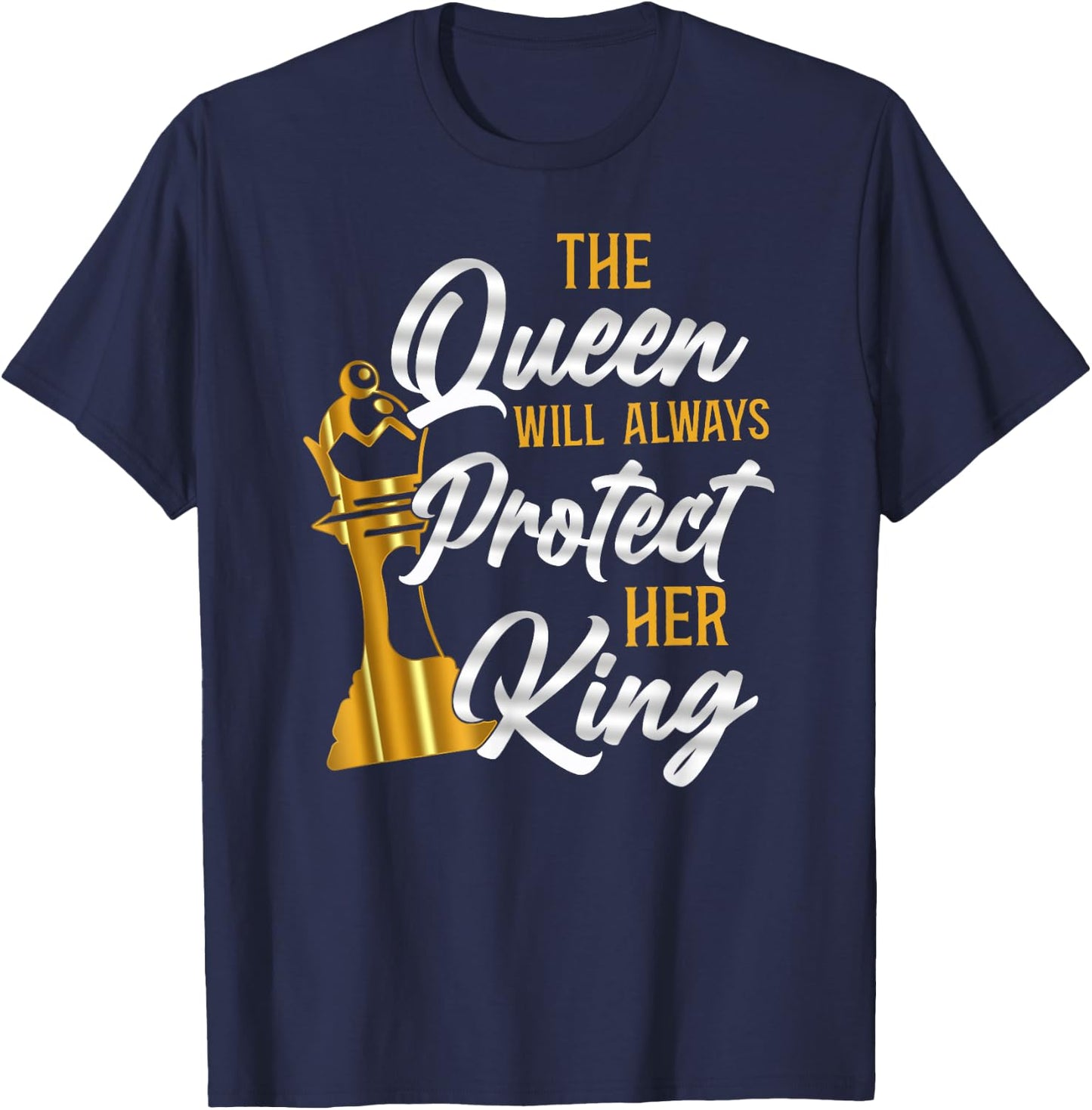 Chess Player Chess Piece Vintage Queen King T-Shirt - T-Shirt | Navy