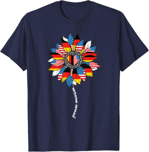 Half German And American Germany Usa Flag Girl Deutschland T-Shirt - T-Shirt | Navy