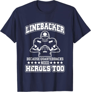 Funny Football Linebacker Saying Football Player Practice T-Shirt - T-Shirt | Navy