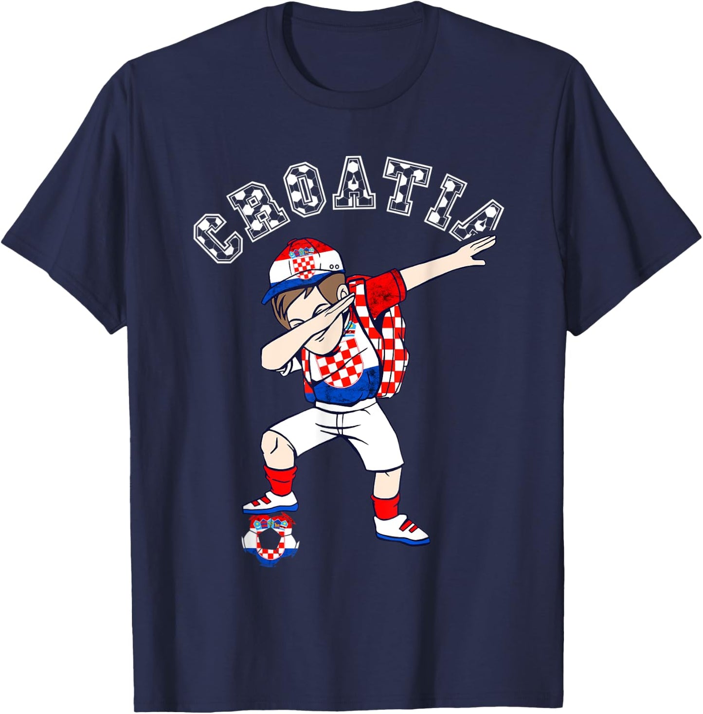 Croatian Soccer Team Dabbing Boy Croatia Croatian Pride T-Shirt - T-Shirt | Navy