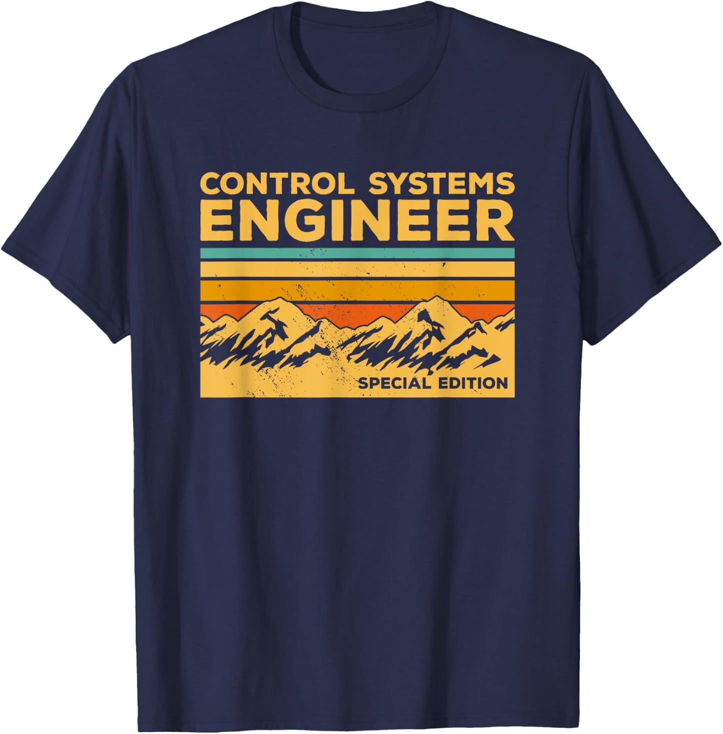 Vintage Control Systems Engineer Engineering T-Shirt - T-Shirt | Navy