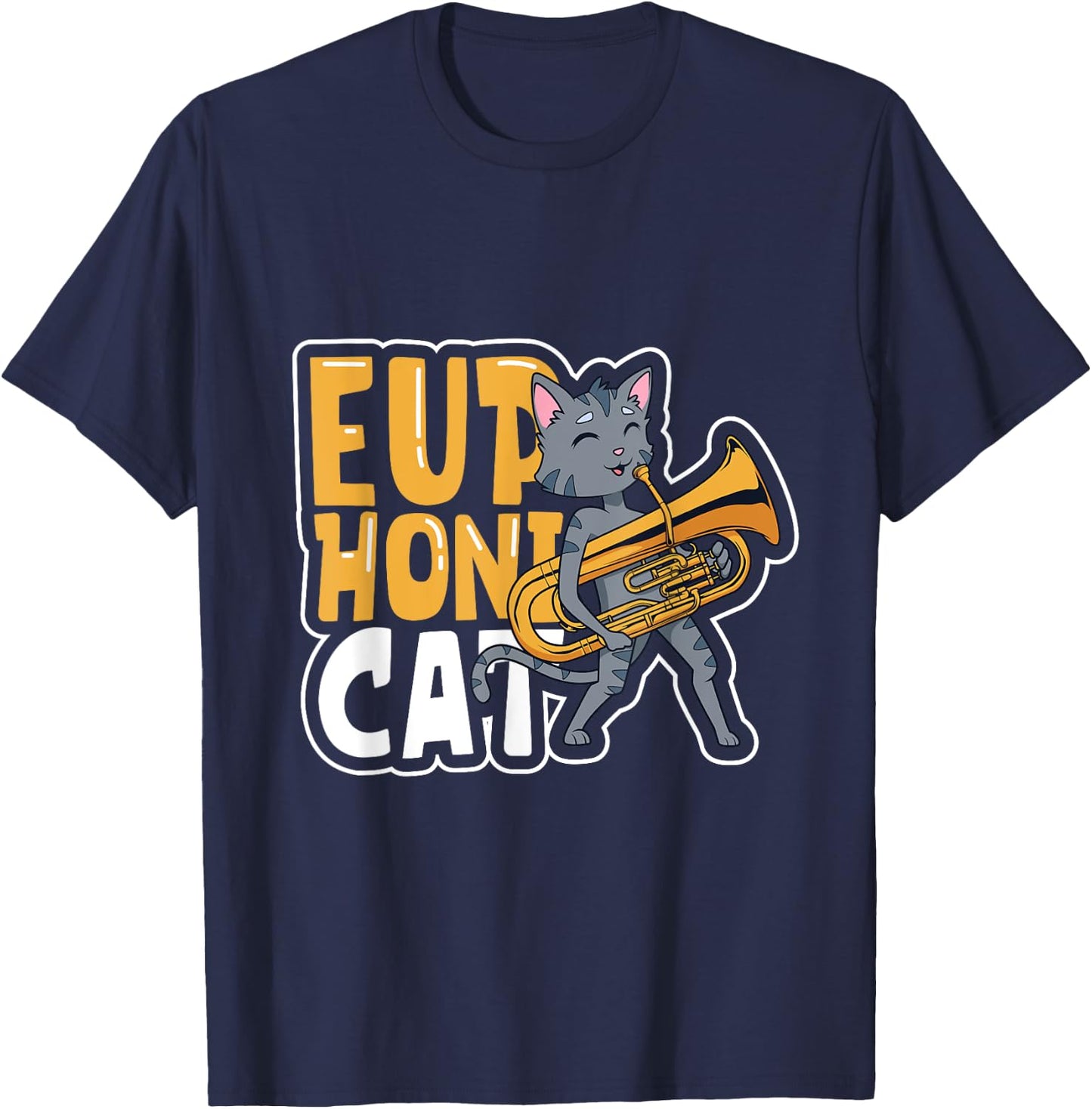 Euphonicat - Cat with euphonium T-Shirt - T-Shirt | Navy