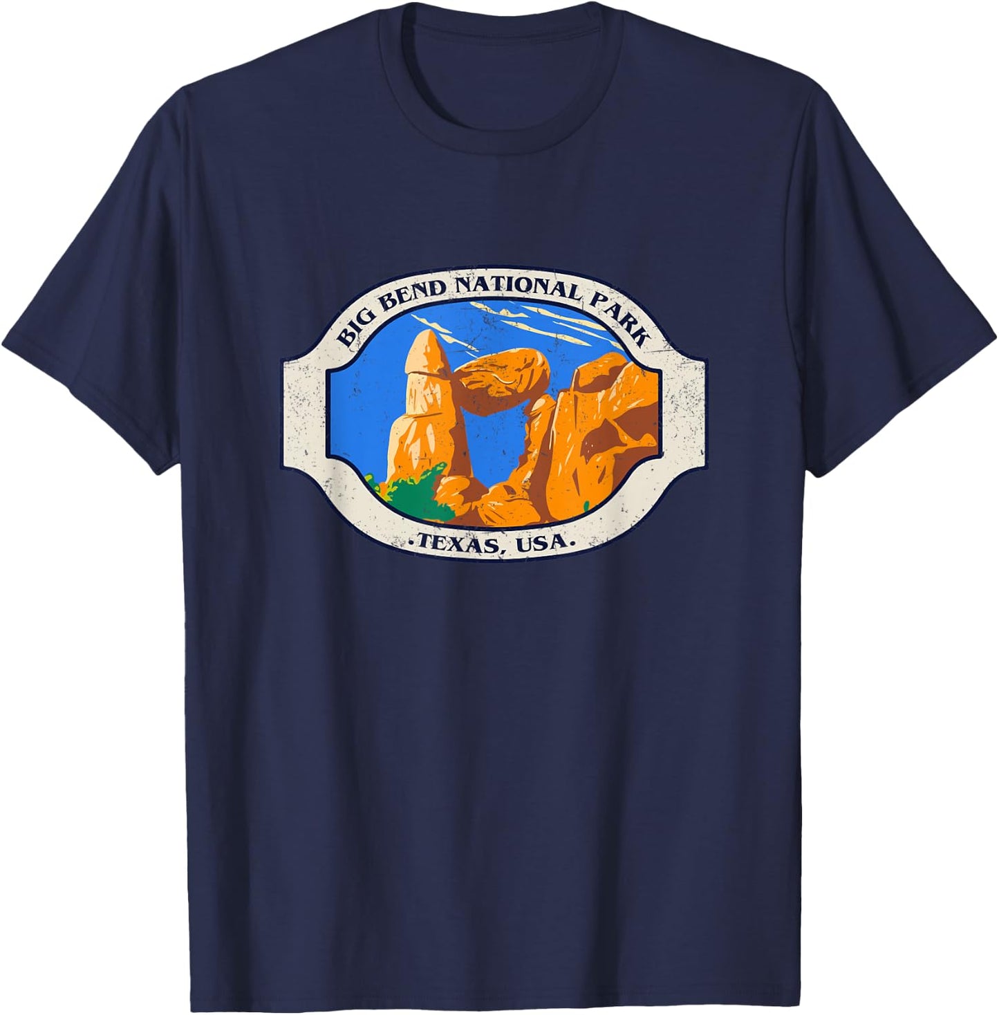 Vintage Big Bend National Park Balanced Rock Texas T-Shirt - T-Shirt | Navy