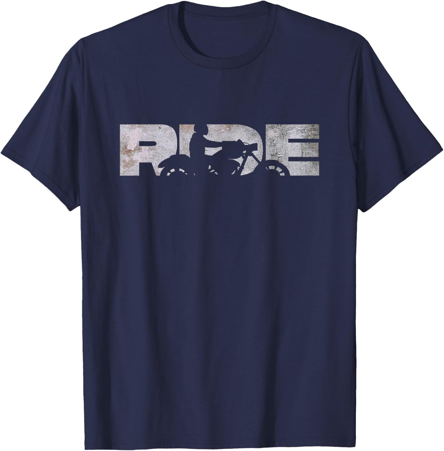 Motorcycle Clothing for Bikers - Black Motorcycle - -Adults - Short Sleeve - Small - - Modern - All Seasons - 1 Count T-Shirt - T-Shirt | Navy