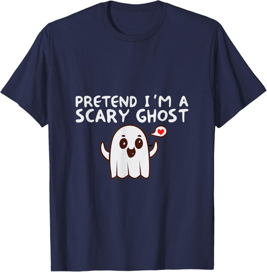 Pretend I'm a Scary Ghost Halloween Costume T-Shirt - T-Shirt | Navy