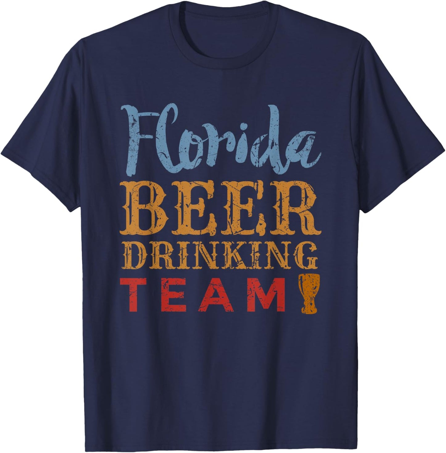 Florida Beer Drinking Team Vintage Style T-Shirt - T-Shirt | Navy