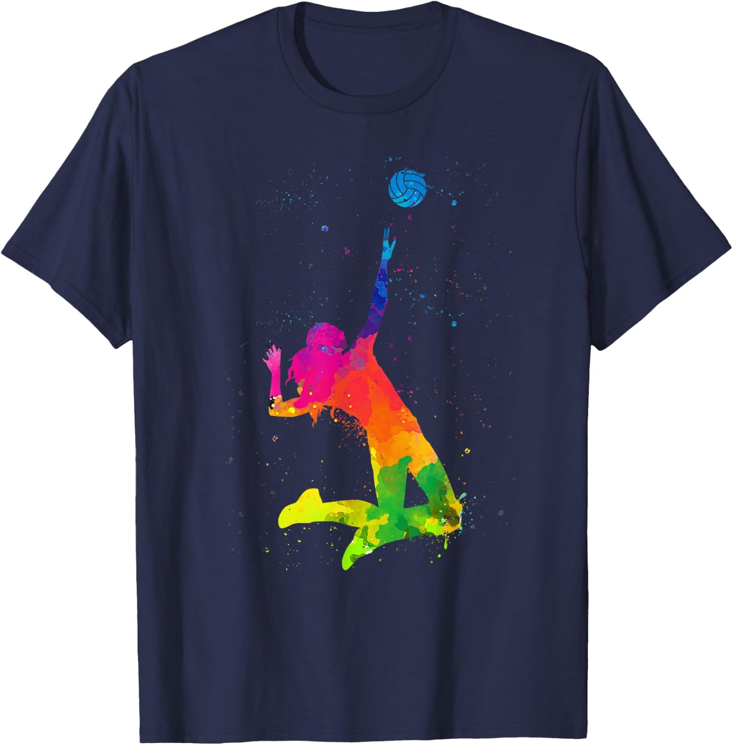 Funny Volleyball Art Men Boy Girl Volleyball Lover T-Shirt - T-Shirt | Navy