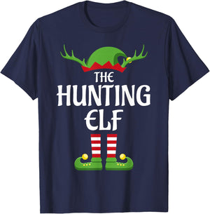Hunting Elf Family Matching Group Christmas T-Shirt - T-Shirt | Navy