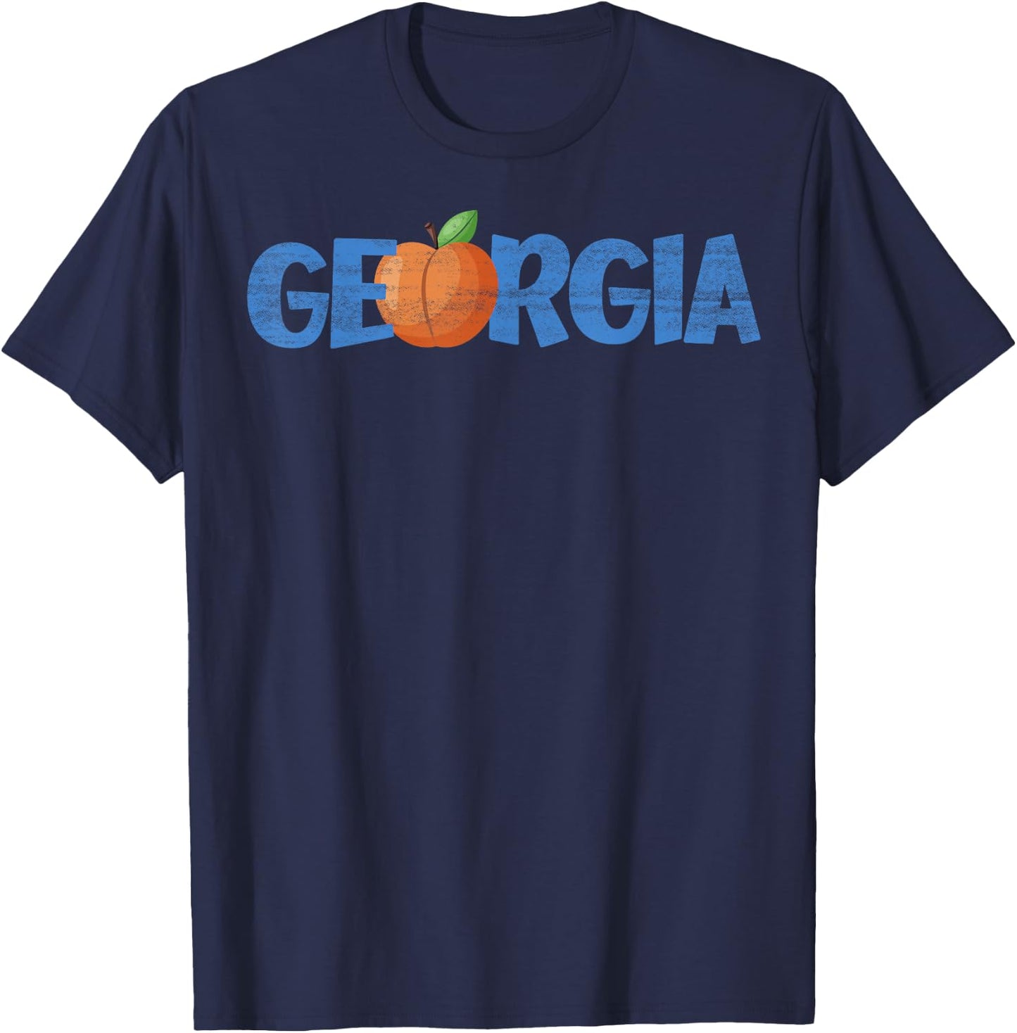 Georgia Peach Georgia US State Family Vacation Camping T-Shirt - T-Shirt | Navy