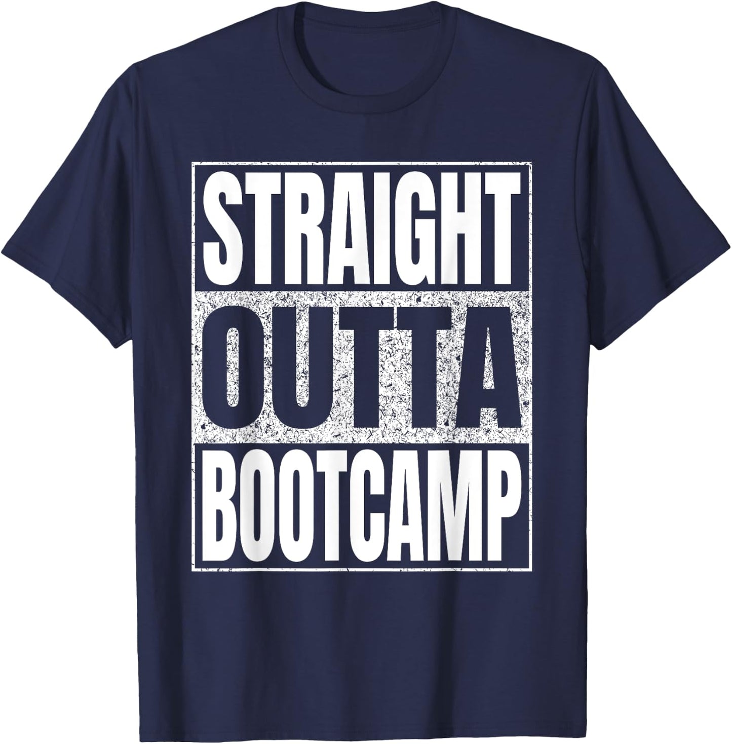 Straight Outta Bootcamp Military Retro Funny T-Shirt - T-Shirt | Navy