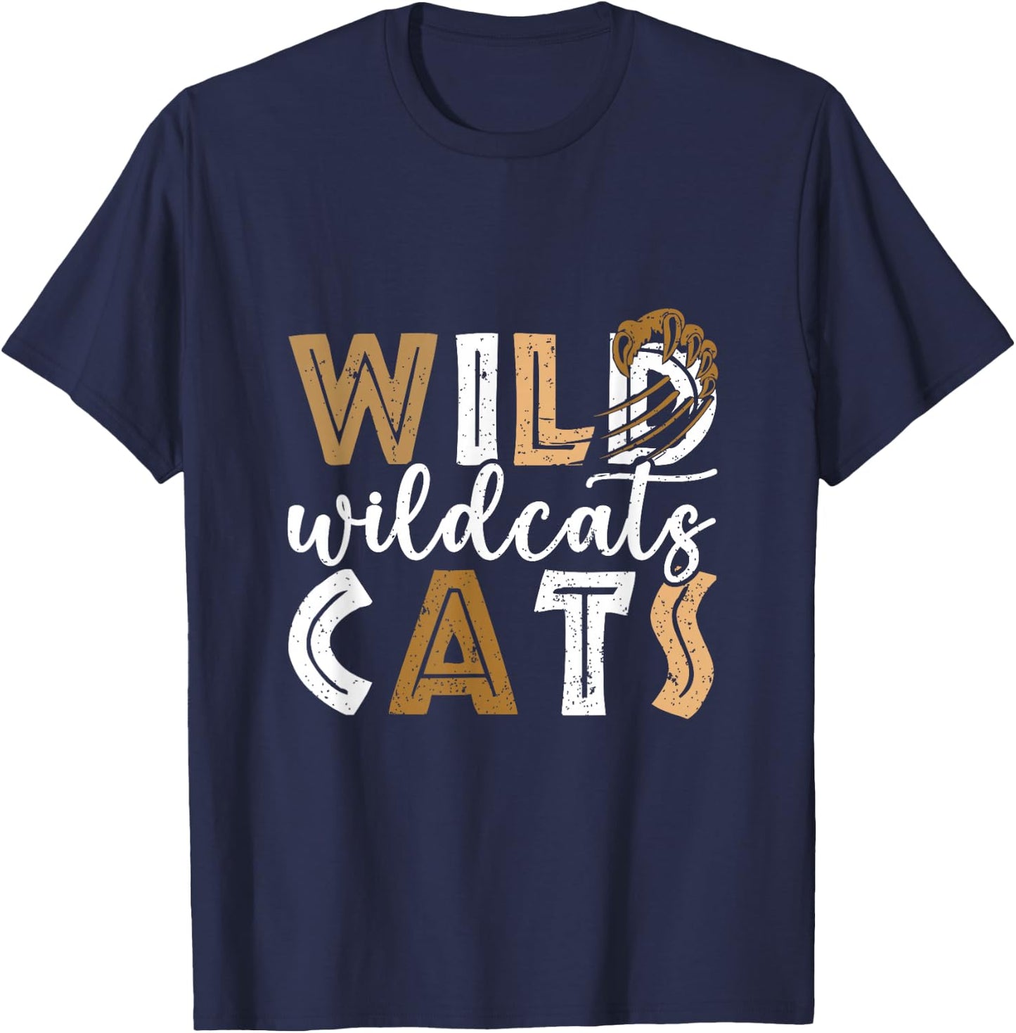 Wildcat Colorful School Spirit Wildlife Animal Cat Lover T-Shirt - T-Shirt | Navy