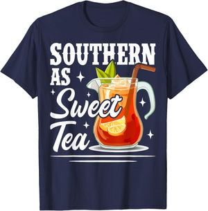 Southern As Sweet Tea Country Tea Lover T-Shirt - T-Shirt | Navy